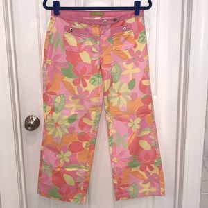 Sigrid Olsen bright floral wide leg pants.